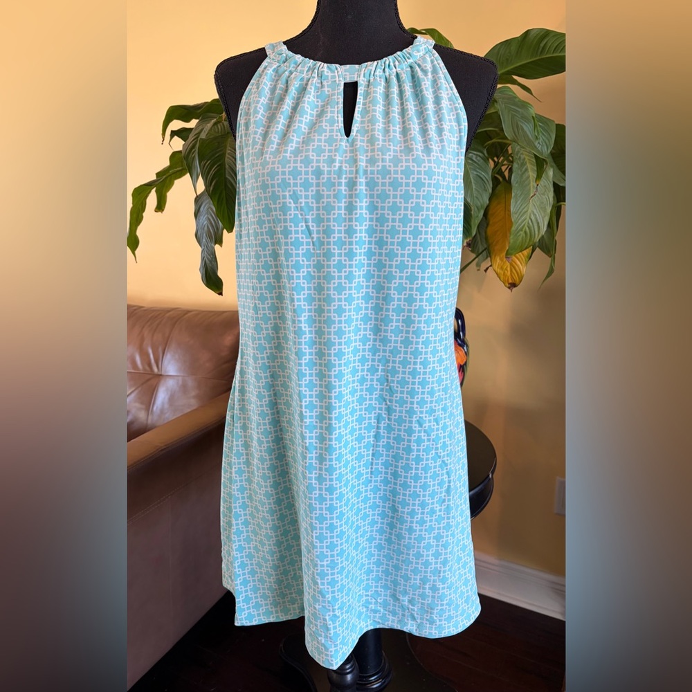 Jude Connally turquoise trellis dress - Large